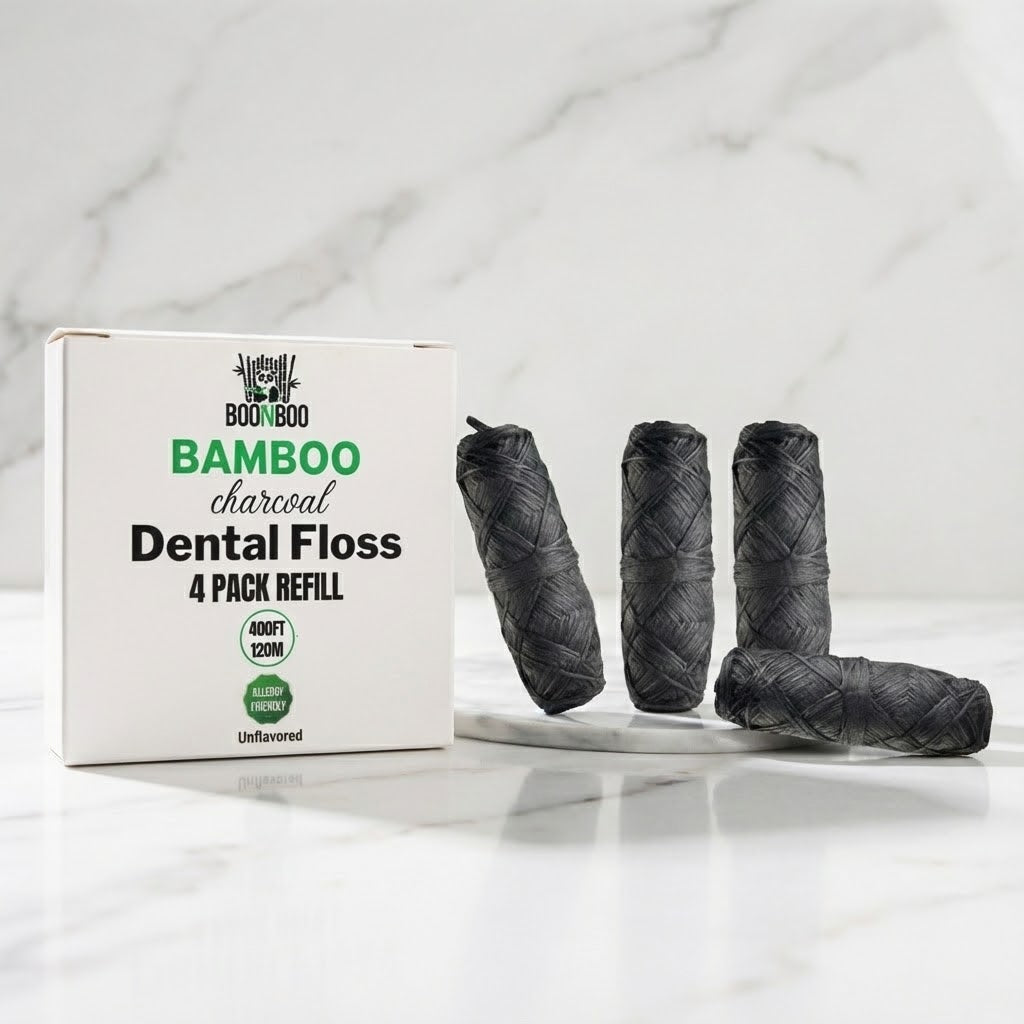 Bamboo Charcoal Dental Floss Refill – 4 Pack