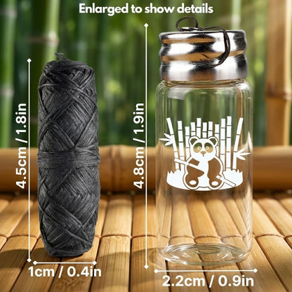 Dental Floss Glass Bottle & 8 Pack Refill, Mint Flavor