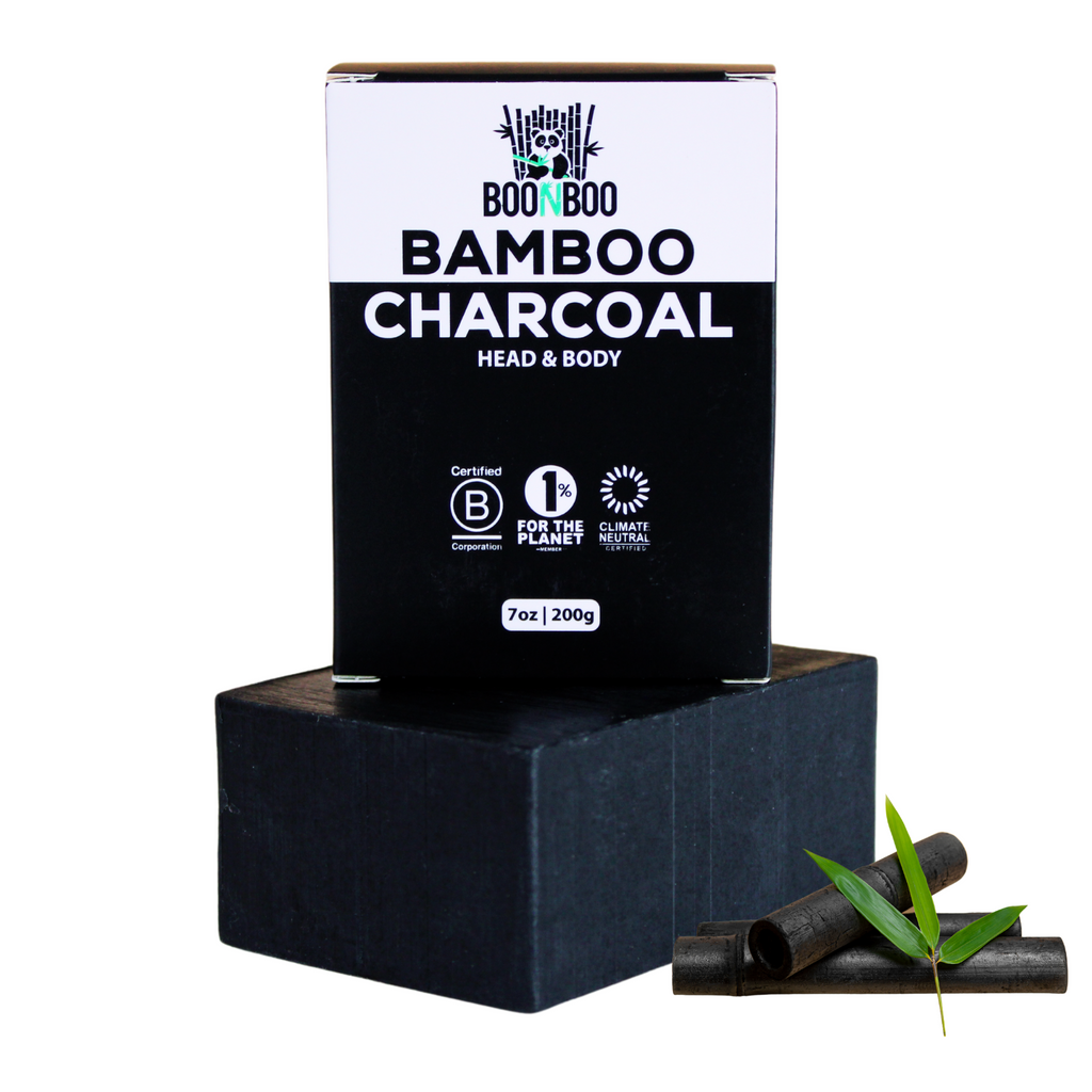 BOONBOO Bamboo Charcoal Body Soap | 7oz / 200g | Cleansing Bar