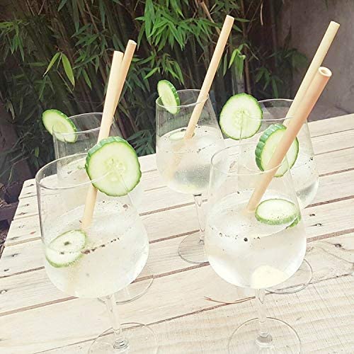 Bamboo Regular Straws for Bubble Tea, Fruit Drinks, Soda, Water –